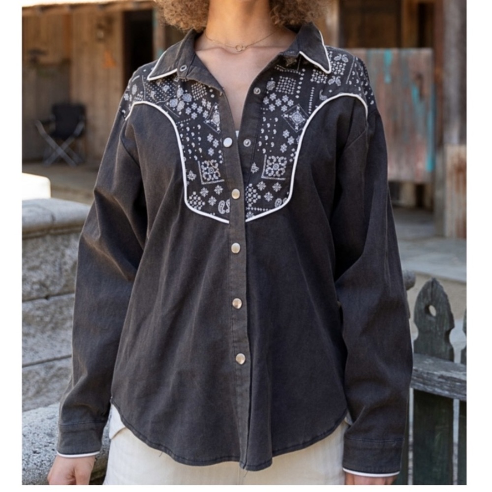 POL PAISLEY PRINT BLOUSE